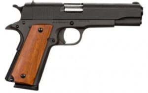 Rock Island Armory GI Standard FS Black/Wood Grip 45 ACP Pistol - 8+1 Rounds | 5" Barrel | Wood Grips | Blue/Black | Iron Sights