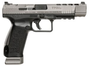 Canik TP9SFx 9mm Optic Ready Pistol, 5.2" Tungsten Gray Cerakote, 20+1 - 20+1 Rounds | 5.2" Barrel | Polymer Grips | Gray | 3-Dot Sights