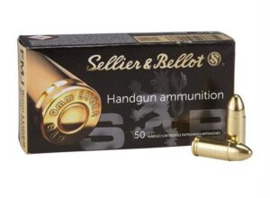 61881_4 Sellier & Bellot Full Metal Jacket 9mm Ammo 115 gr 50 Round Box - Brass Casing